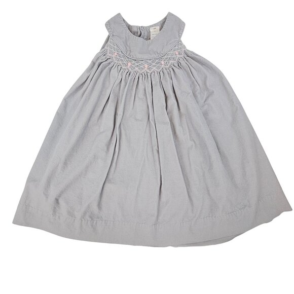 Kids Sleeveless Dress Church Formal Wedding Party Gray/Blue Embroidered Dress 5Y - Picture 1 of 16